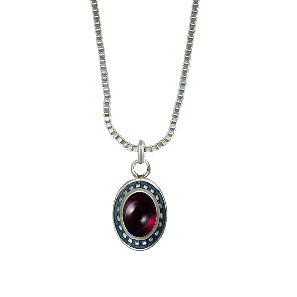 Sterling Silver Little Garnet Pendant Necklace